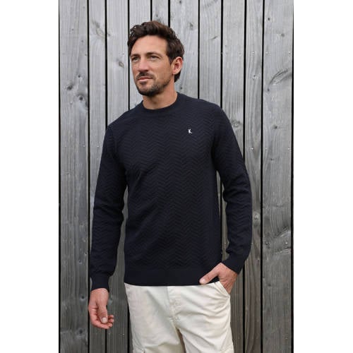 Kultivate trui gebreid donkerblauw afbeelding