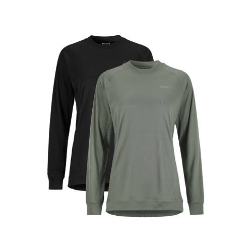 Craft thermoshirt Core - set van 2 grijsgroen/zwart afbeelding