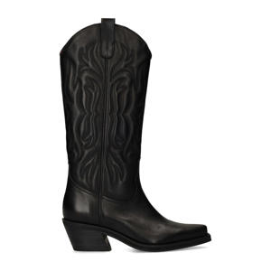 leren cowboylaarzen zwart