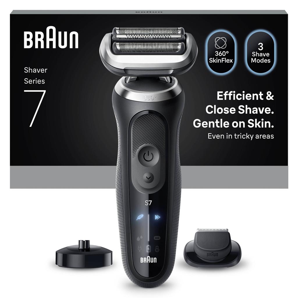 Braun Series 7 elektrisch scheerapparaat - met reisetui en precisietrimmeropzetstuk - 72-G1200S - grijs