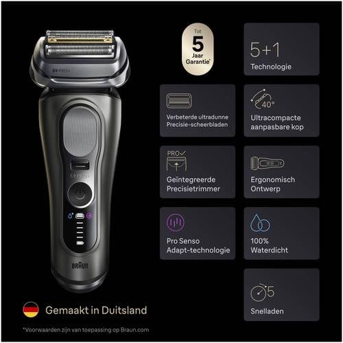 Braun Series 9 PRO+ elektrisch scheerapparaat - inclusief SmartCare Center - 9675CC - grafiet bij Bol.com