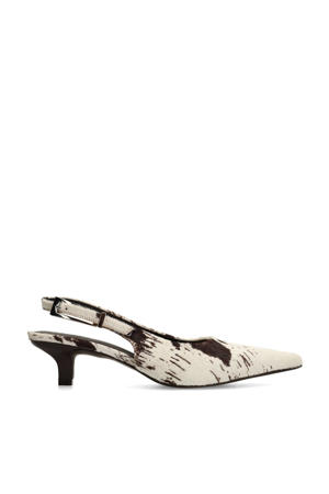 slingback loafers met koeienprint ecru/bruin