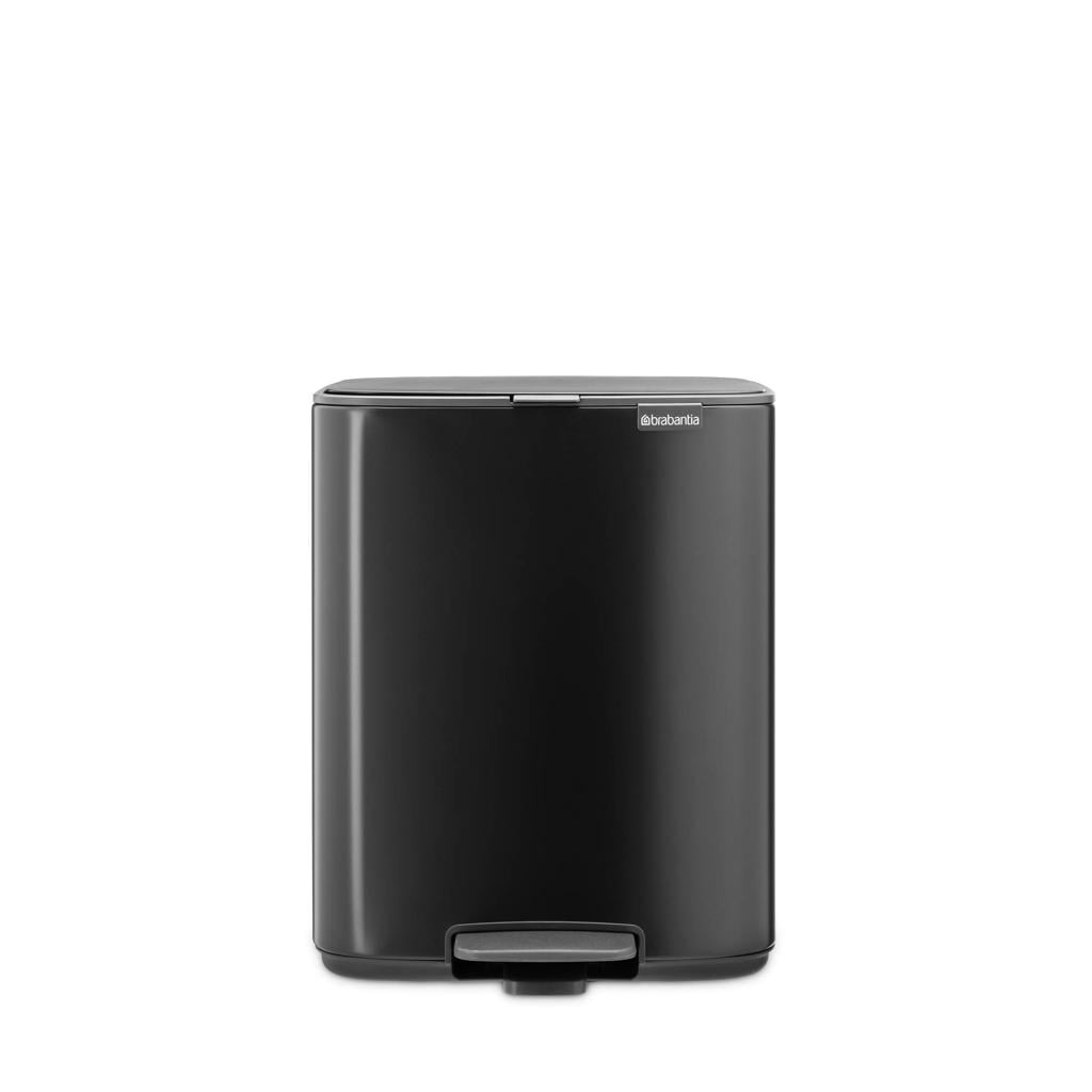 Brabantia Brabantia Bo Pedaalemmer, 12 liter, stil sluitend, kunststof binnenemmer - Matt Black