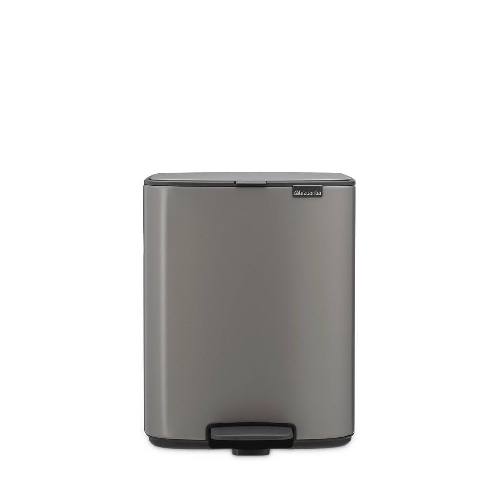 Brabantia Brabantia Bo Pedaalemmer, 12 liter, stil sluitend, kunststof binnenemmer - Platinum