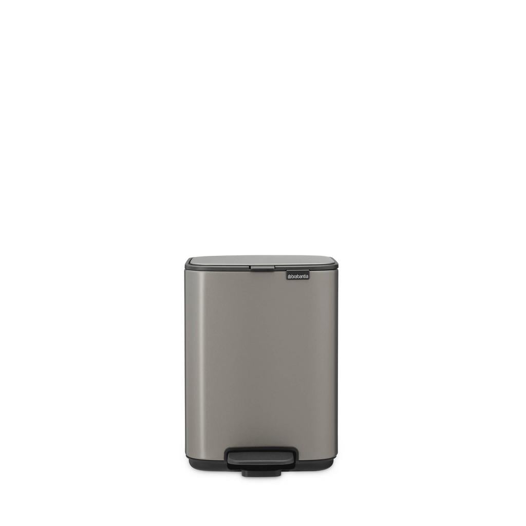 Brabantia Brabantia Bo Pedaalemmer, 4 liter, stil sluitend, kunststof binnenemmer - Platinum