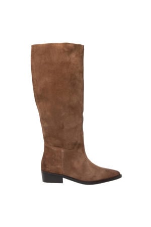 The Note Boot suède hoge laarzen bruin