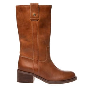 My Good Vibes leren halfhoge laarzen cognac