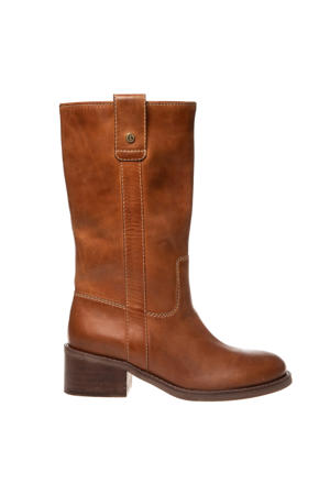 My Good Vibes leren halfhoge laarzen cognac