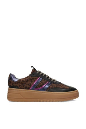 Anemone leren sneakers zwart/panter