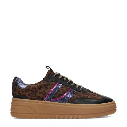 PS Poelman Anemone leren sneakers zwart/panter afbeelding