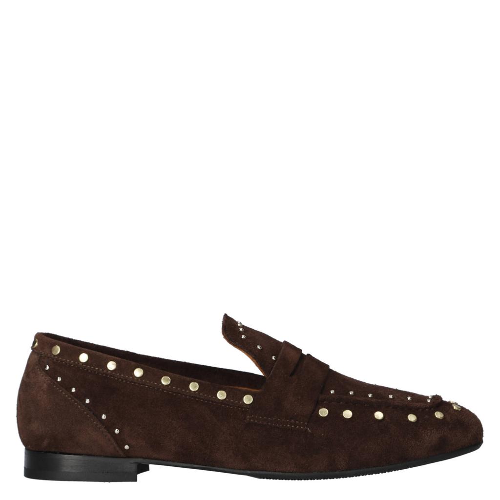 Donkerblauwe dames Babouche suède loafers