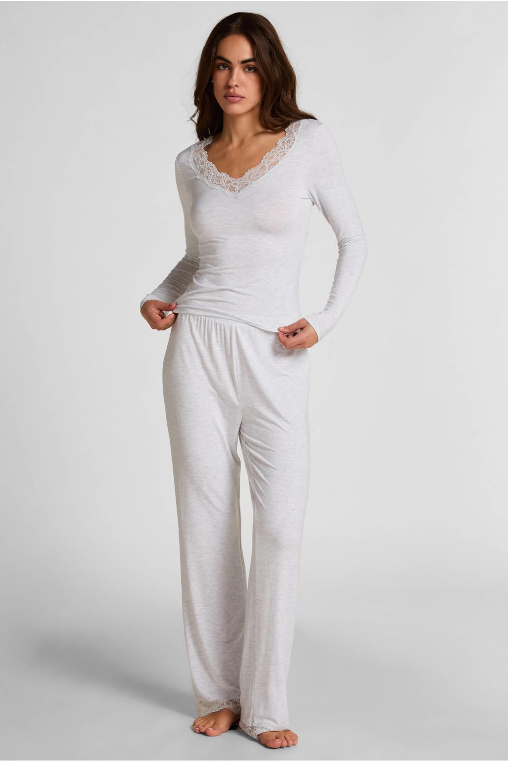 Hunkemöller pyjama set lichtgrijs
