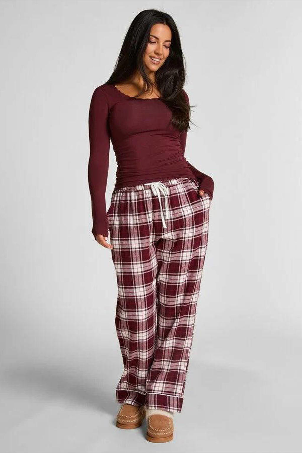 Hunkemöller pyjamatop donkerrood