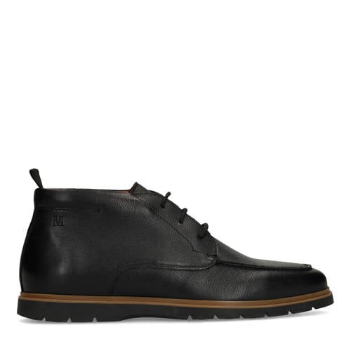 Manfield leren veterschoenen zwart afbeelding