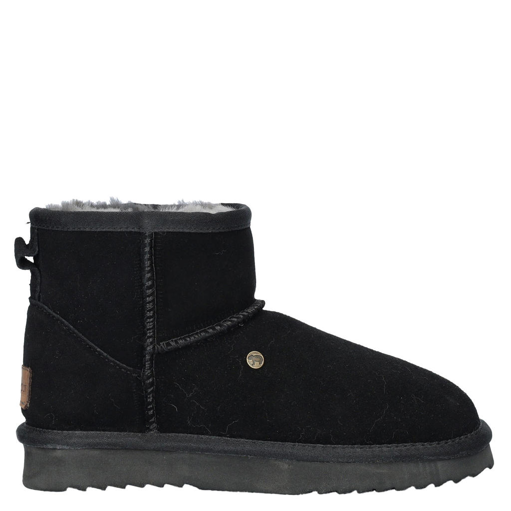 Zwarte dames Warmbat Australia Wallaby gevoerde suède enkelboots