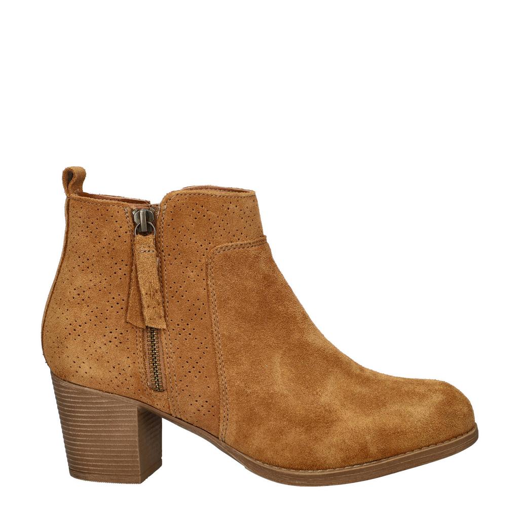 Skechers suède enkellaarzen cognac