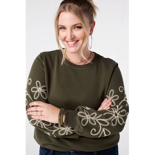 MS Mode sweater kaki afbeelding