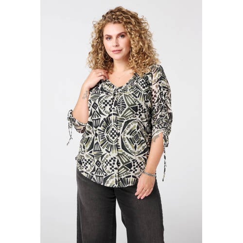 MS Mode gebloemde blousetop afbeelding