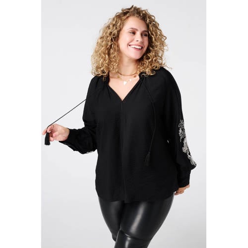 MS Mode blousetop zwart afbeelding