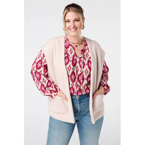 MS Mode geruite top beige afbeelding