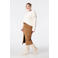 MS Mode suede midi rok cognac