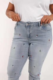 thumbnail: Paprika gebloemde slim fit jeans medium blue denim
