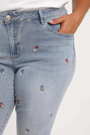thumbnail: Paprika gebloemde slim fit jeans medium blue denim