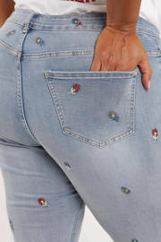 thumbnail: Paprika gebloemde slim fit jeans medium blue denim