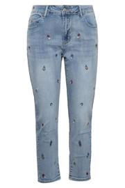 thumbnail: Medium blue denim dames Paprika gebloemde slim fit jeans van denim met regular waist
