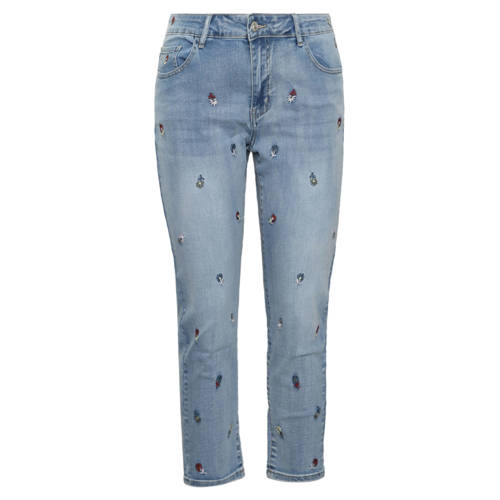 Paprika gebloemde slim fit jeans medium blue denim afbeelding