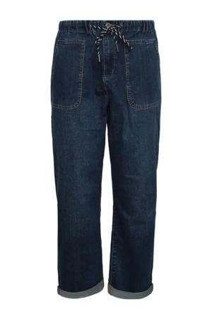 regular waist broek dark blue denim