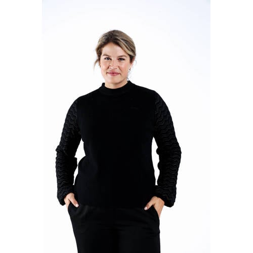 Paprika pullover zwart broderie afbeelding