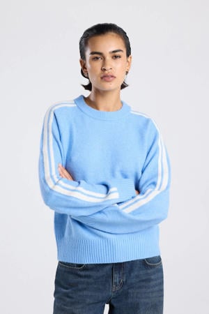 gestreepte pullover lichtblauw