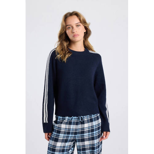 America Today gestreepte pullover donkerblauw afbeelding