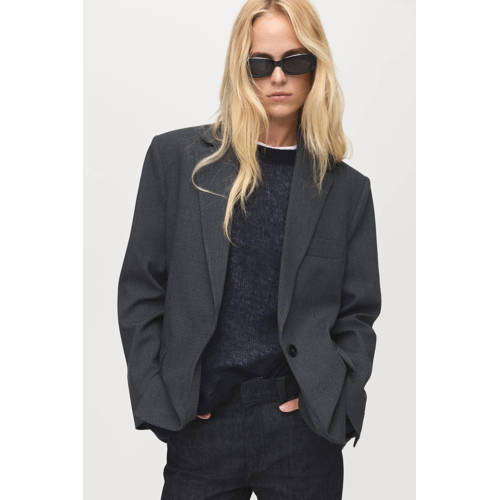 Mango regular blazer grijs afbeelding