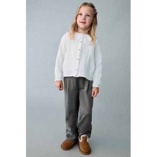 Mango Kids geruite casual broek bruin afbeelding