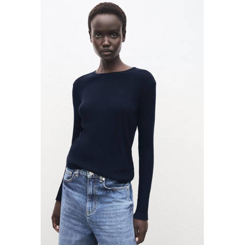 Mango pullover donkerblauw afbeelding