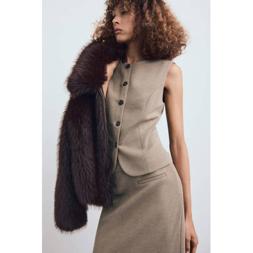 Mango gilet beige afbeelding