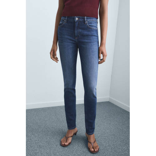 Mango high waist skinny jeans medium blue denim afbeelding