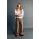 Mango Kids Wide leg high waist gebloemde wide leg jeans bruin