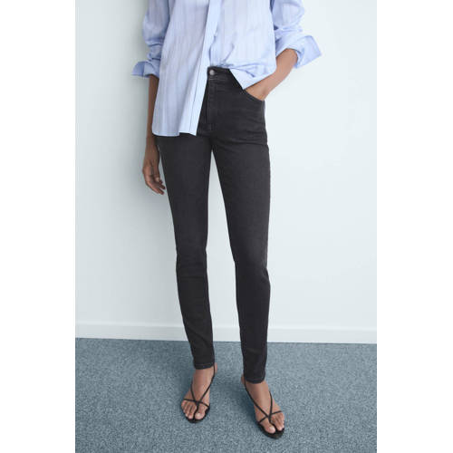 Mango high waist skinny jeans grey denim afbeelding