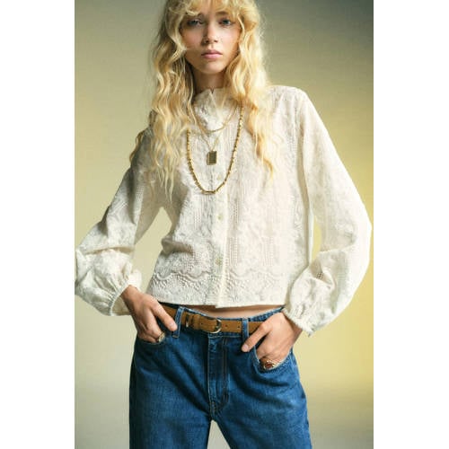 Mango blouse ecru afbeelding