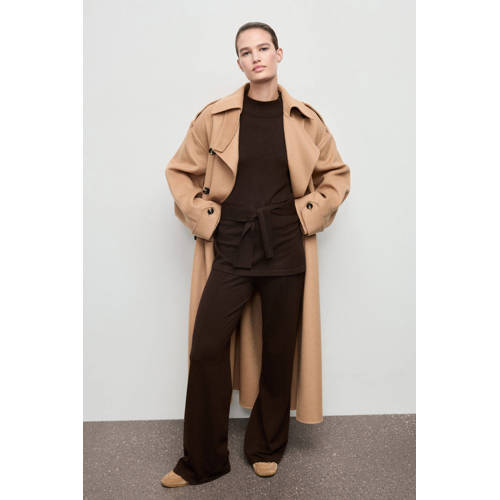 Mango straight regular waist broek gebreid afbeelding
