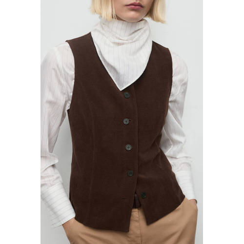 Mango gilet donkerbruin afbeelding