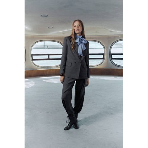 Mango geruit regular blazer grijs afbeelding