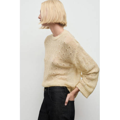 Mango trui met wol beige afbeelding