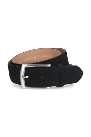 suède riem donkerblauw