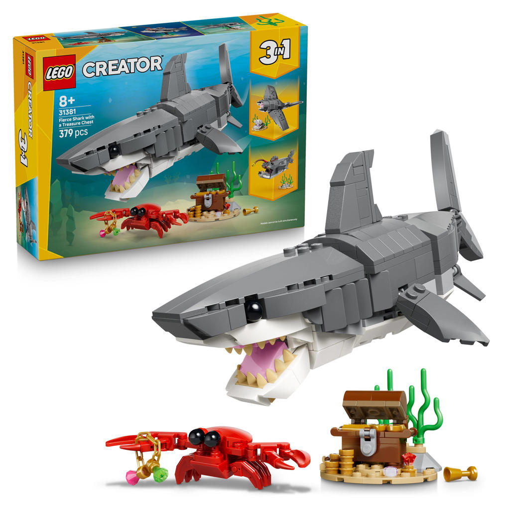 LEGO Creator Woeste haai met schatkist 31381