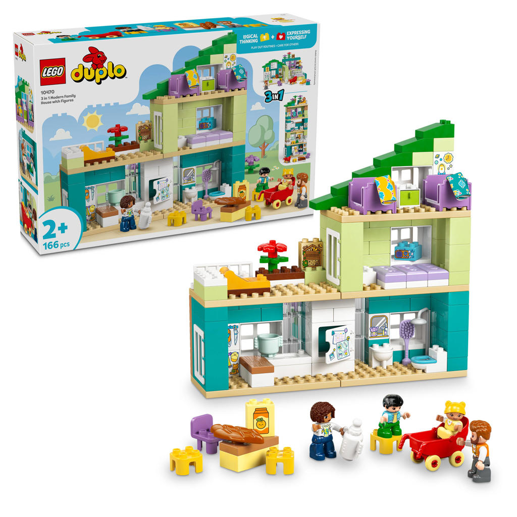 LEGO DUPLO Town 3-in-1 Modern Woonhuis met Figuren Educatief Speelgoed 10470