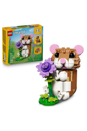 Schattige hamster met bloem 31376